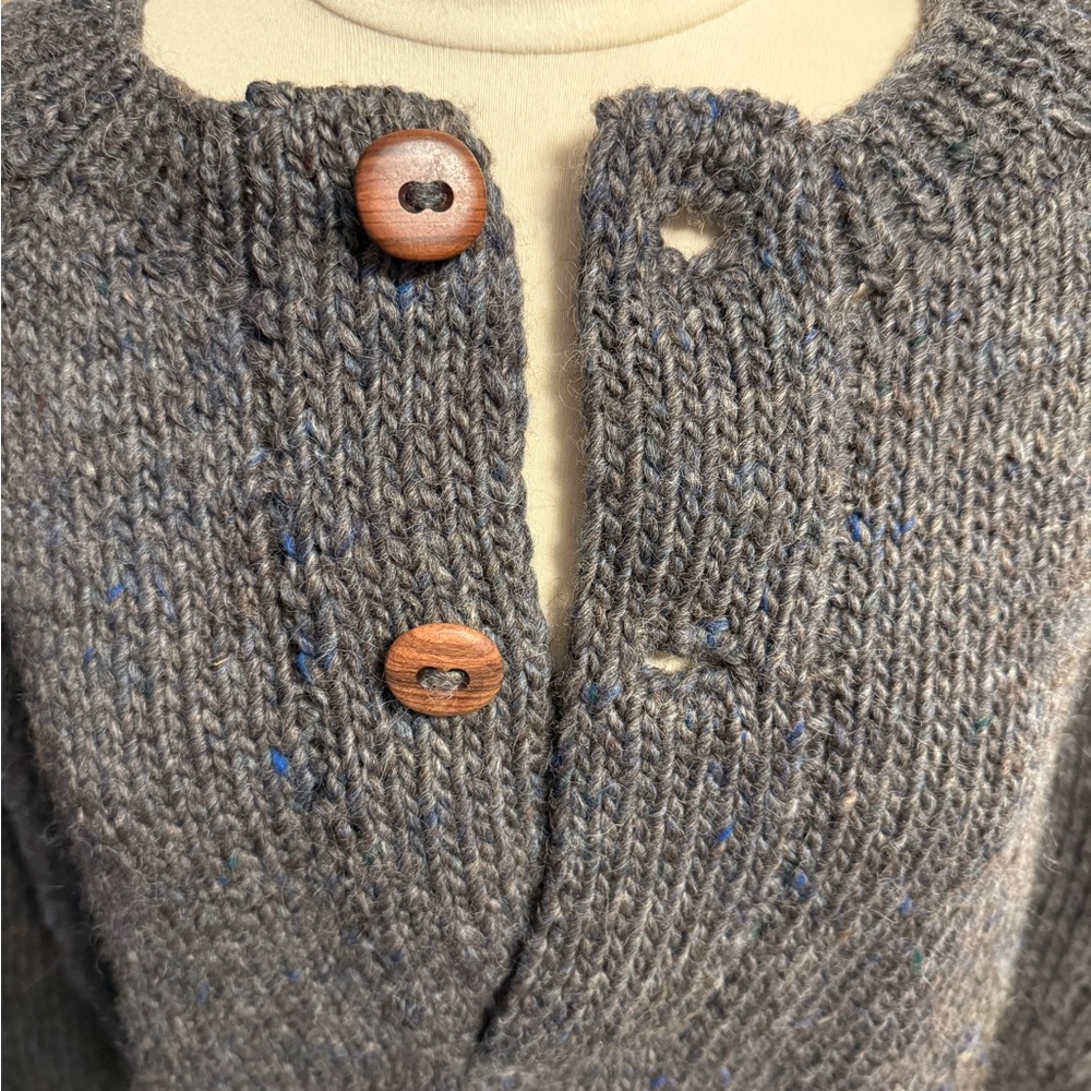 VTG Chunky Hand Knit Gray Wool Sweater Dress Mary Guild Cambridgeport, VT - Picture 2 of 7